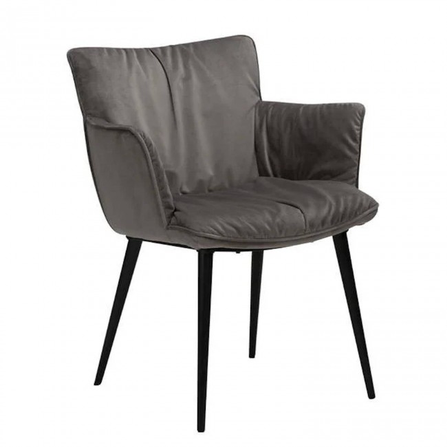JOIN Armchair | Alu Velvet, Black legs