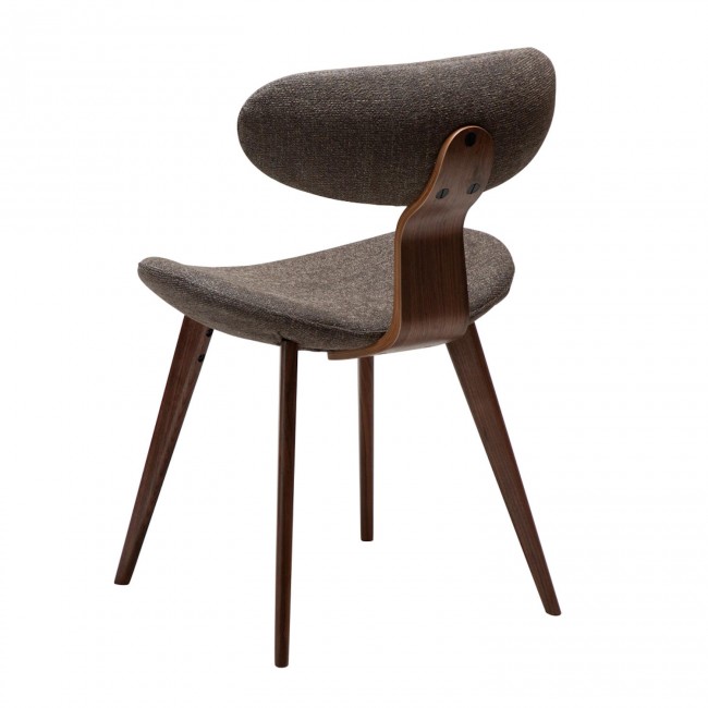 BUCKLE Chair | Major Brown boucle, Walnut legs