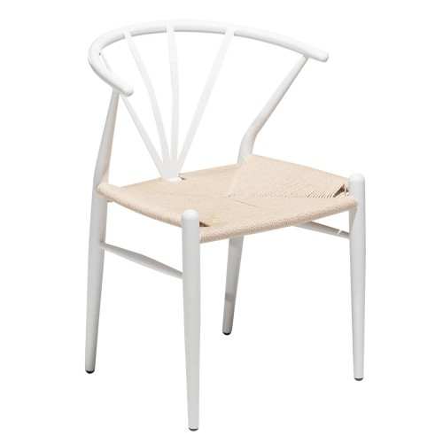 DELTA Chair | Natural Cord, White legs
