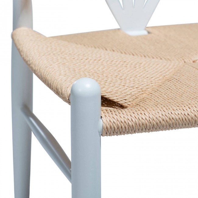 DELTA Chair | Natural Cord, White legs