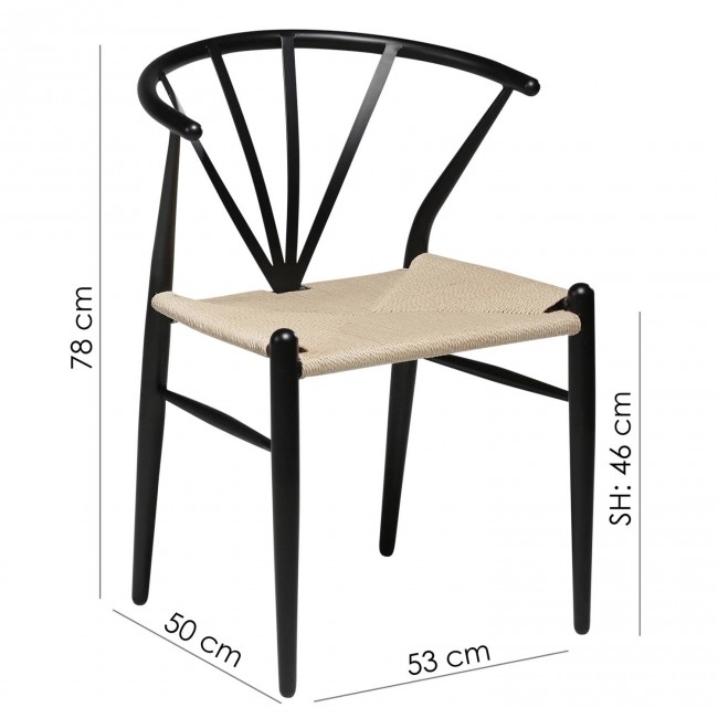 DELTA Chair | Natural Cord, White legs