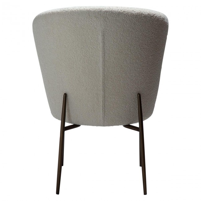 ORBIT Chair | Dove boucle, Antique brass legs