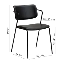 ZED Chair | Desert Sand fabric, black legs