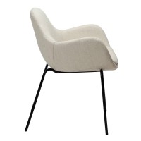 ZIMMER Armchair | Simply beige bouclé, Black legs