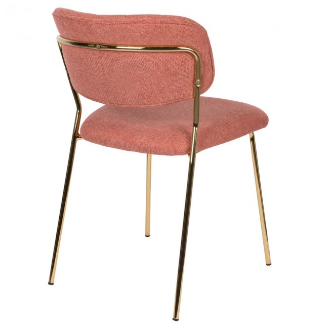 JOLIEN Chair | Pink, Gold legs