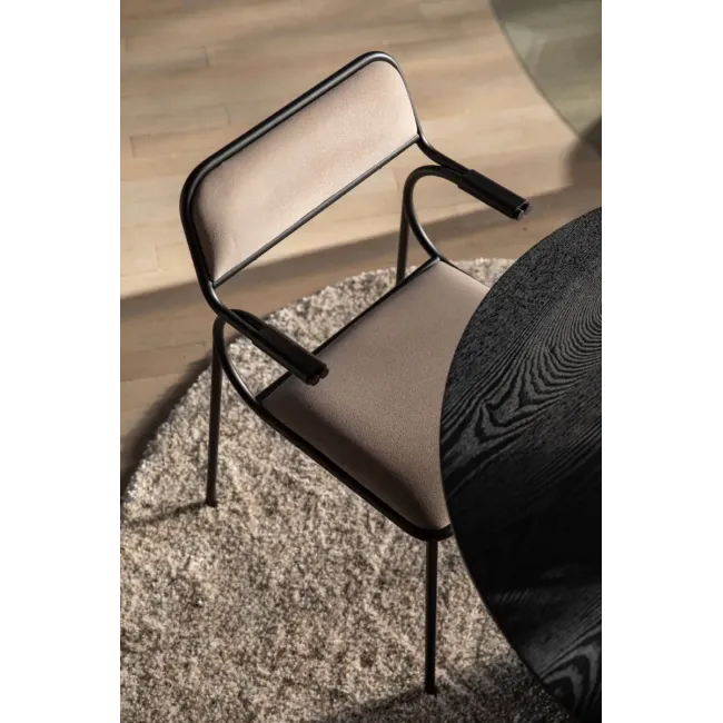 ALBA Armchair | Beige, Black legs