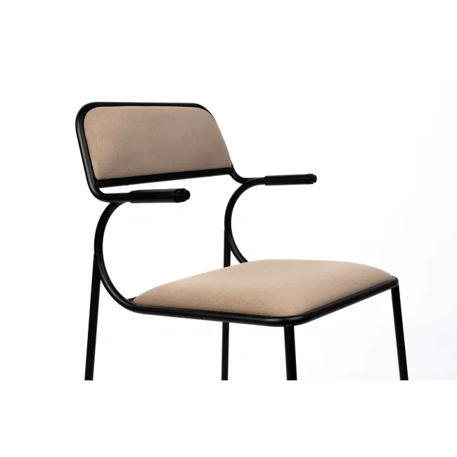 ALBA Armchair | Beige, Black legs