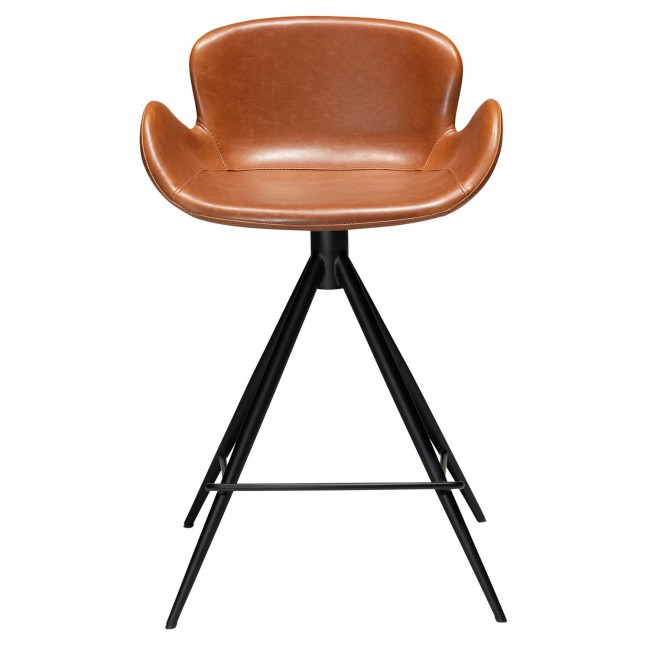 GAIA Counter Stool | Vintage Light Brown, black legs