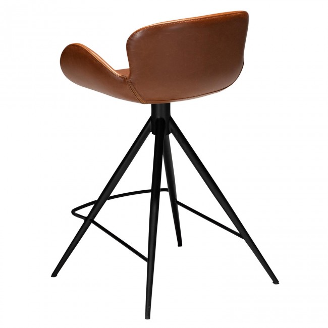 GAIA Counter Stool | Vintage Light Brown, black legs