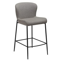 GLAM Counter Stool | Pebble earth bouclé, black legs