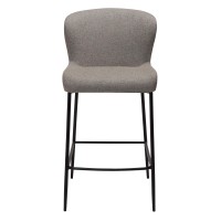 GLAM Counter Stool | Pebble earth bouclé, black legs