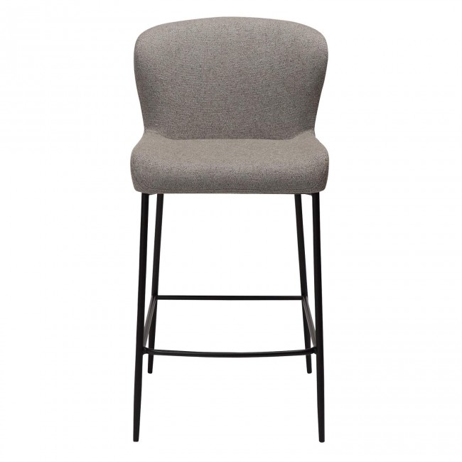 GLAM Counter Stool | Pebble earth bouclé, black legs