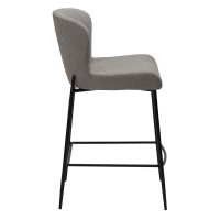 GLAM Counter Stool | Pebble earth bouclé, black legs