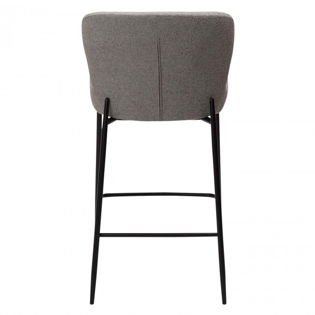 GLAM Counter Stool | Pebble earth bouclé, black legs