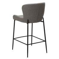 GLAM Counter Stool | Pebble earth bouclé, black legs