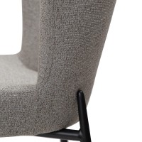 GLAM Counter Stool | Pebble earth bouclé, black legs