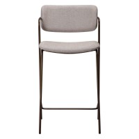 ZED Counter Stool | Cashmere bouclé , Antique brass legs