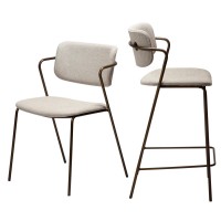 ZED Counter Stool | Cashmere bouclé , Antique brass legs