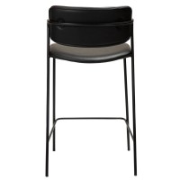 ZED Counter Stool | Vintage Black art. leather, black legs