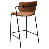 ZED Counter Stool | Vintage Light Brown, black legs