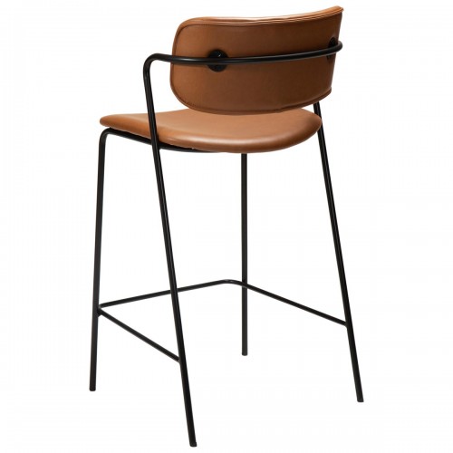 ZED Counter Stool | Vintage Light Brown, black legs