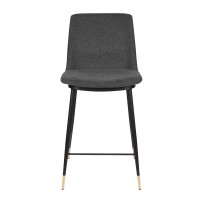 LIONEL Counter Stool | Dark Grey, Black legs