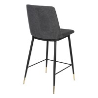 LIONEL Counter Stool | Dark Grey, Black legs